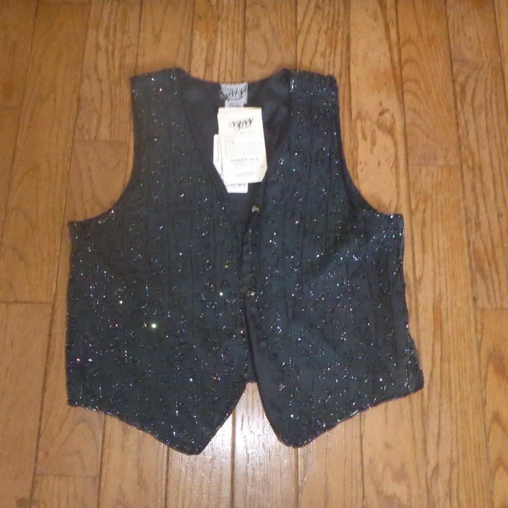 Woman's 100% Silk Vest w/ Intricate Bead Work